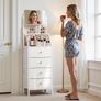 Chest of Drawers with Adjustable Mirror, 2 in 1 Dresser, White 360 Rotating Mirror, 2 in 1 Versatile Free Standing, 4 Drawers, Fitting a Lot in but Take Compact Space Image 3