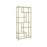 180cm Modern Glass Display Shelf Black or Gold Metal Bookcase 6 Tier Shelving Unit Image 5