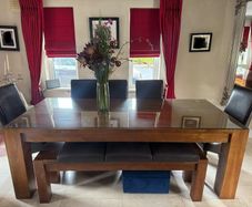 Pure solid wood Dining Table, Chairs & Bench