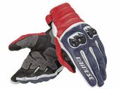 Dainese Gua Frazer Motorbike Leather Gloves - BLU/BIANCO/ROSSO-LAVA (M, L & XL)