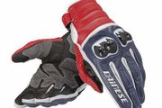 Dainese Gua Frazer Motorbike Leather Gloves - BLU/BIANCO/ROSSO-LAVA (M, L &amp; XL)