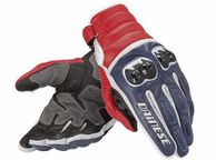 main image for ad Dainese Gua Frazer Motorbike Leather Gloves - BLU/BIANCO/ROSSO-LAVA (M, L &amp; XL)