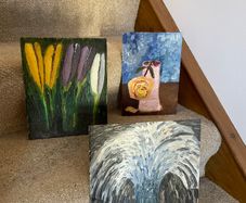 Trio of acrylic on board Paintings EX ST. SENAN'S