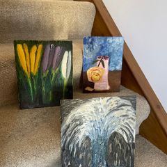 Trio of acrylic on board Paintings EX ST. SENAN'S
