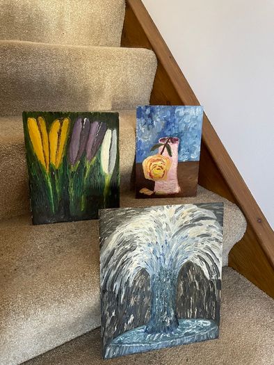 Trio of acrylic on board Paintings EX ST. SENAN'S