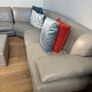 Taupe grey leather couch Image 4