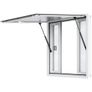 Concession Window 36"x36", Aluminum Alloy Food Truck Service Window with 4 Horizontal Sliding Windows & Awning Door & Drag Hook Image 6