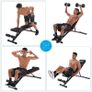 Weight Bench, Folding, Reclining Seat Back, Height Adjustable Seat, No Assembly Required, for Home Training with 1 Headrest, Weight Exercises Black/Red Image 2