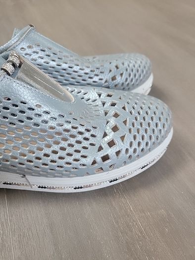 Brand new pair of silvery blue mesh shoes from CINDERS