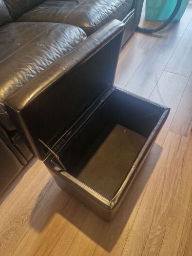 Leather Couch and stool (pull out bed)