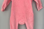 Willow by Leigh Tucker pink velour with floral details all in one Newborn EUC