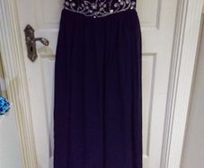 Navy and Silver Formal Dress / Maxi Dress / 8-10 UK