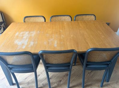 Mid century dining set (inc 6 chairs)