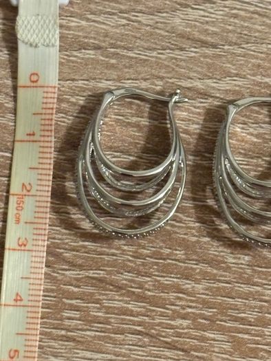 Brand New Vintage Sterling Silver Hoop Earrings