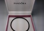 Pandora Black Woven Leather Charm bracelet