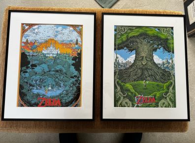 Two Framed Legend of Zelda Art Prints