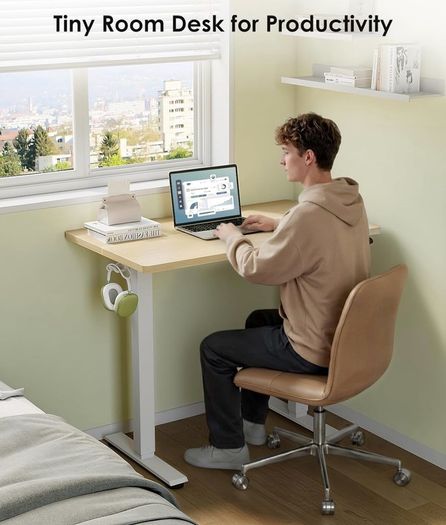 Standing Desk, 80cm Small Height Adjustable Desk with 3 Memory Heights