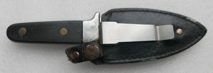 Vintage Stainless  Boot Dagger Knife Fixed Blade heavy Handle & Sheath