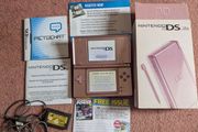 Nintendo DS Lite Metallic Pink CIB (Boxed) + R4 Card &amp; Charger