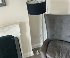 black standing lamp