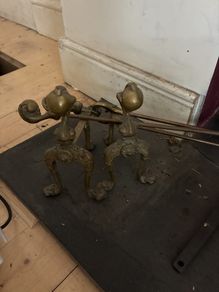 Brass antique fireplace items