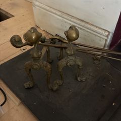 Brass antique fireplace items