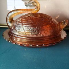 Art Deco Swan Butter dish