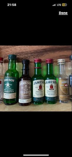 Gin vodka whiskey empty mini Bottle Hennessy Cognac absolut vodka belveder gin Bombay whiskey Jack Daniels belveder paddy powers Jameson bacardi jagermeister Empty Bottles