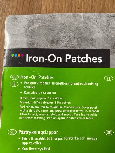 Iron on patches