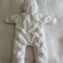 Jacadi Baby Heart Pattern Pramsuit - Blanc Doux - 3 Months Image 2