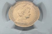 Rare NETHERLANDS. Gold coin 10 Guilden 1917, NGC graded MS64+