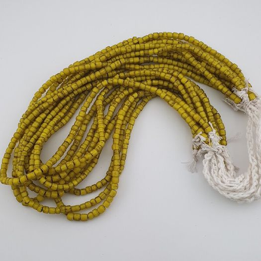 Antique Venetian Yellow Trade 3-5mm Beads Necklace Strands