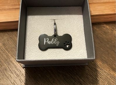 Personalised Engraved Black Dog tag
