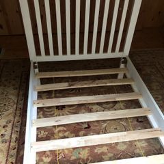 White Wooden Single Bed