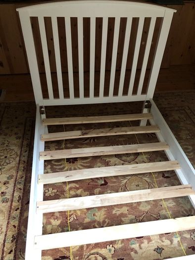 White Wooden Single Bed