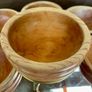 Rare Set 6 Rustic Irish Wood Turned Beehive Style Bowls Retos Shannon 1970s Image 2