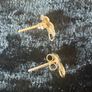 Gold Stud Earrings Image 2