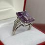 Silver ring with Amethyst and white Topaz Image 7