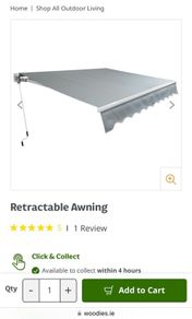 Unused retractable garden awning