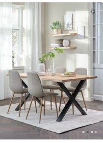 Set of 4 Jysk BISTRUP Dining Chairs Sand / Natural Oak Effect - BNIB