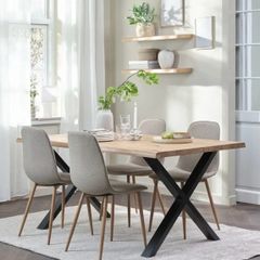 Set of 4 Jysk BISTRUP Dining Chairs Sand / Natural Oak Effect - BNIB
