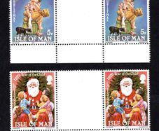 1979 Isle of Man Christmas Commemorative Stamps Gutter-T Pairs Mint Never Hinged (MNH)