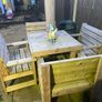 Solid wood garden chairs x4 &table ( parasol not included) Image 3
