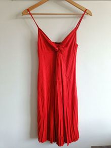 Sisley Red Pleated Dress
