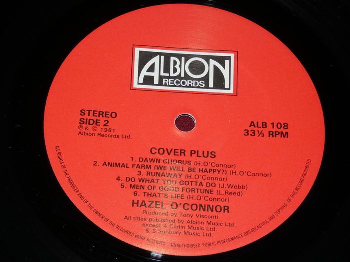 Hazel Oconnor Cover Plus 1981 Uk Pressing Lp Ex