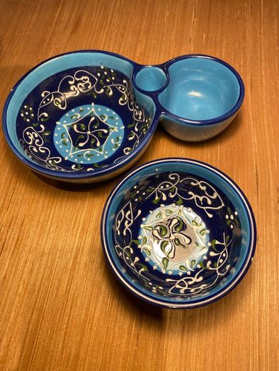 Hand painted dipping bowls