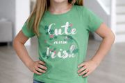 'Cute and Irish' Slogan Green T-shirt 5-7yrs
