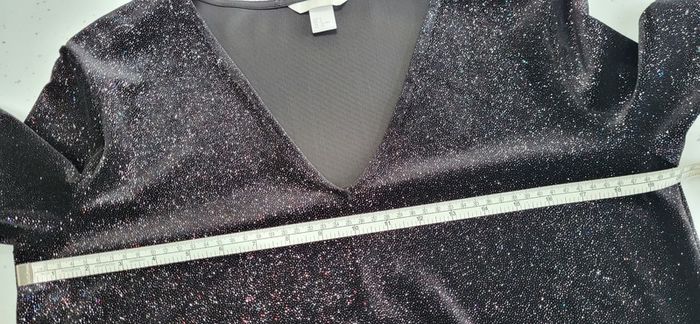H&M black velvet sparkle dress Sz S (Fit 10-12UK)