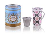Large Porcelain Cup with an Infuser and Lid 350ml in Tube