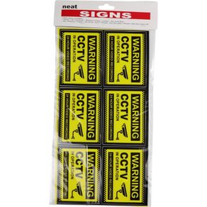 CCTV Business Window Sticker Accesories 6PCS CCTV SIGN